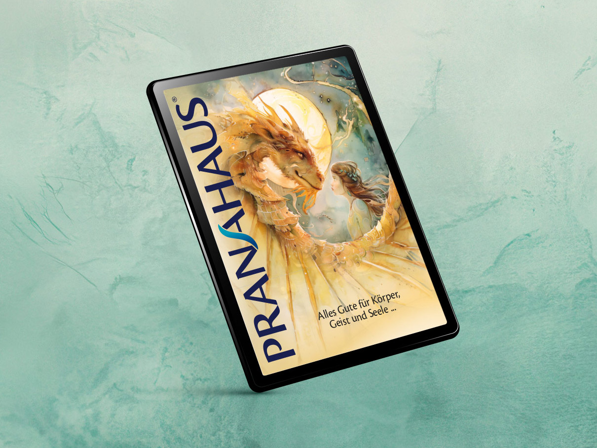 Ein Tablet mit dem digitalen Katalog von PranaHaus