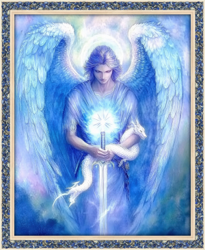 Lapislazuli-Energiebild „Erzengel Michael“, groß