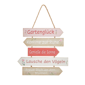 Schild „Gartenglück”