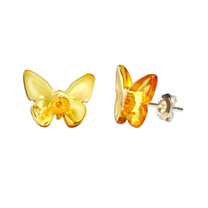 Bernstein-Ohrstecker „Schmetterling“