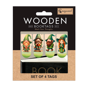 Holz-Lesezeichen „Glückszwerge“, 4er Set