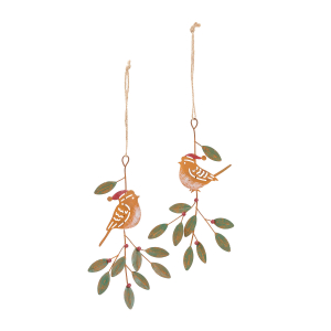Dekohänger „Mistelzweig mit Vögelchen“, 2er Set