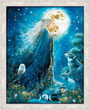 Bergkristall-Energiebild „Mondgöttin“, groß