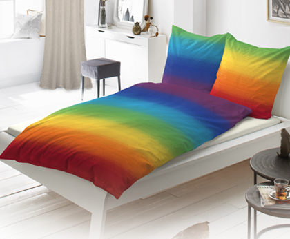Produkt: Bettwäsche in Regenbogenfarben