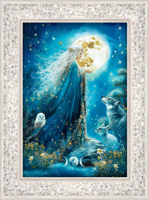 Bergkristall-Energiebild „Mondgöttin“